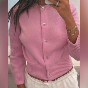Chanel Pink Cardigan Size 38